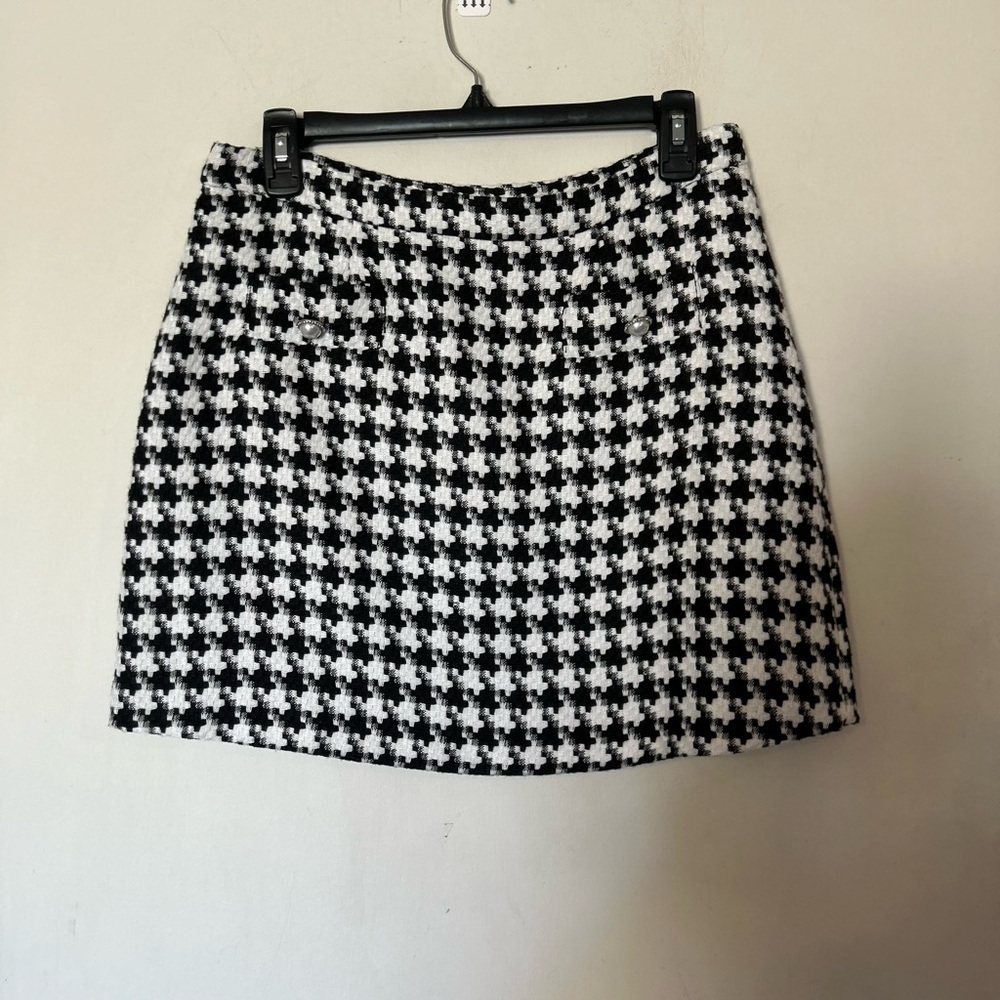 Wayf Houndstooth Mini Skirt Wool Blend Size Medium